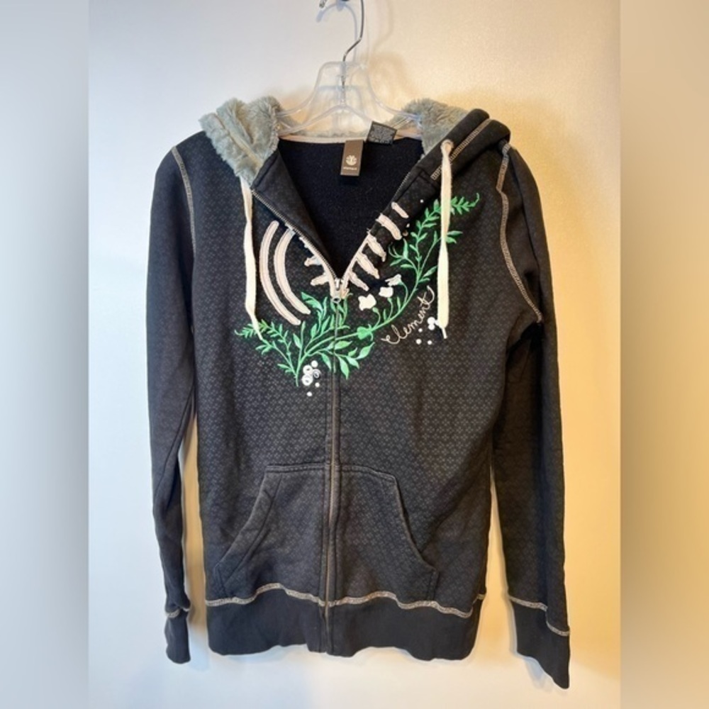 Element faux fur hoodie sweatshirt size medium women